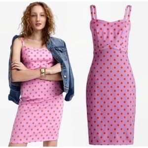 J. Crew Faille Sheath Baxter Polka Dot Pink Dress 4
